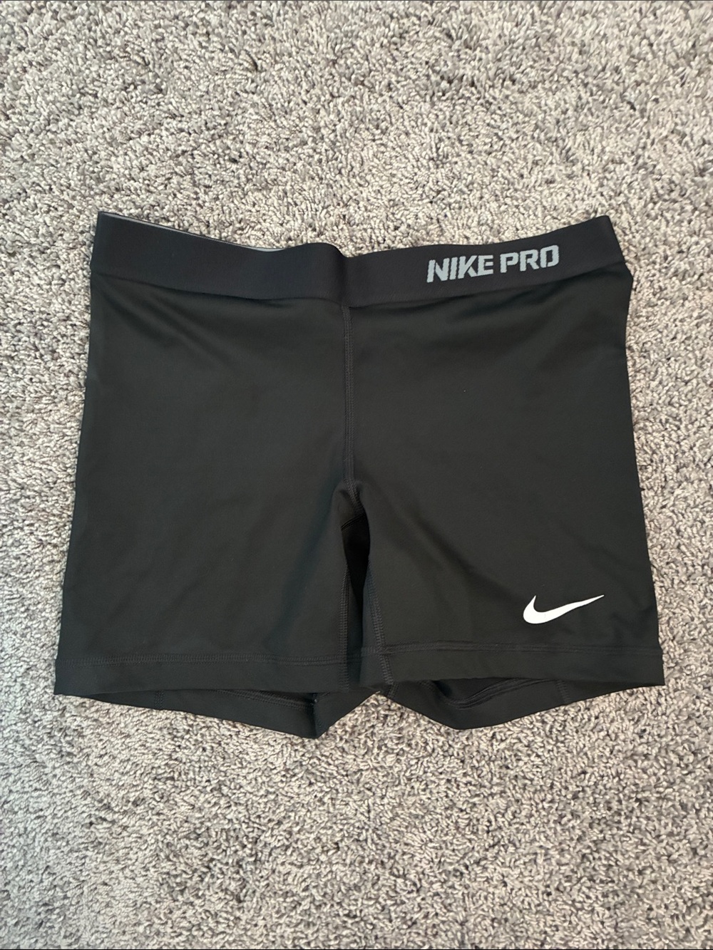 Nike Black Women's Pro Bike Shorts with White Swoosh Size M EUC